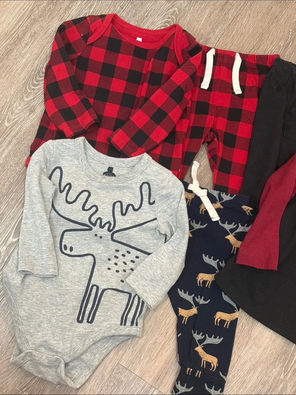 babyGap Baby Boy Winter Buffalo Plaid Moose Bear Pants Outfits Bundle Lot 6-12M